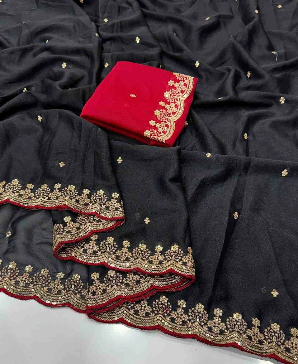 Ds 793 Star Georgette Sequence Worked Beautiful Saree Collection - Image 2