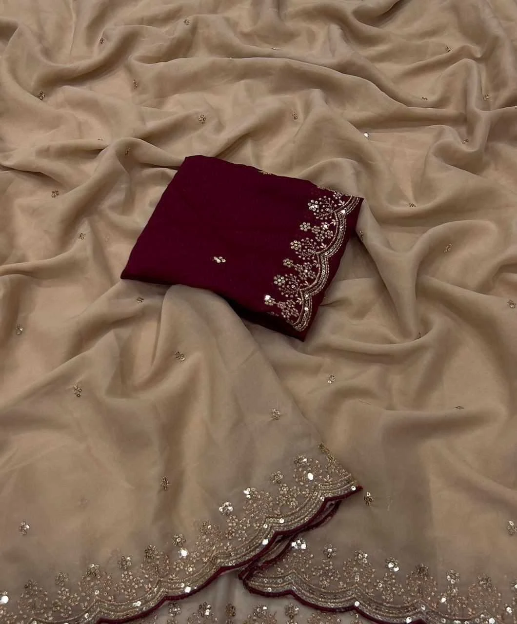 Ds 793 Star Georgette Sequence Worked Beautiful Saree Collection - Image 8