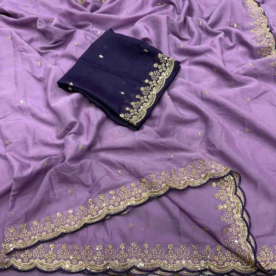 Ds 793 Star Georgette Sequence Worked Beautiful Saree Collection - Image 9