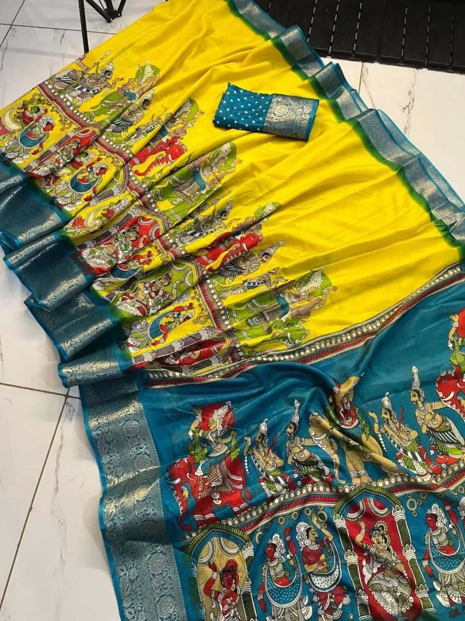 Freehand B D Dola Silk with Jacquard Border Fancy Saree Collection