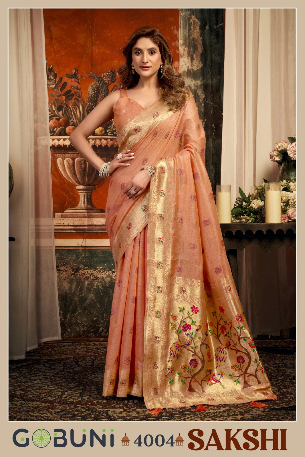 Gobuni Sakshi Pathani Zari Work Festive Wear Saree Collection