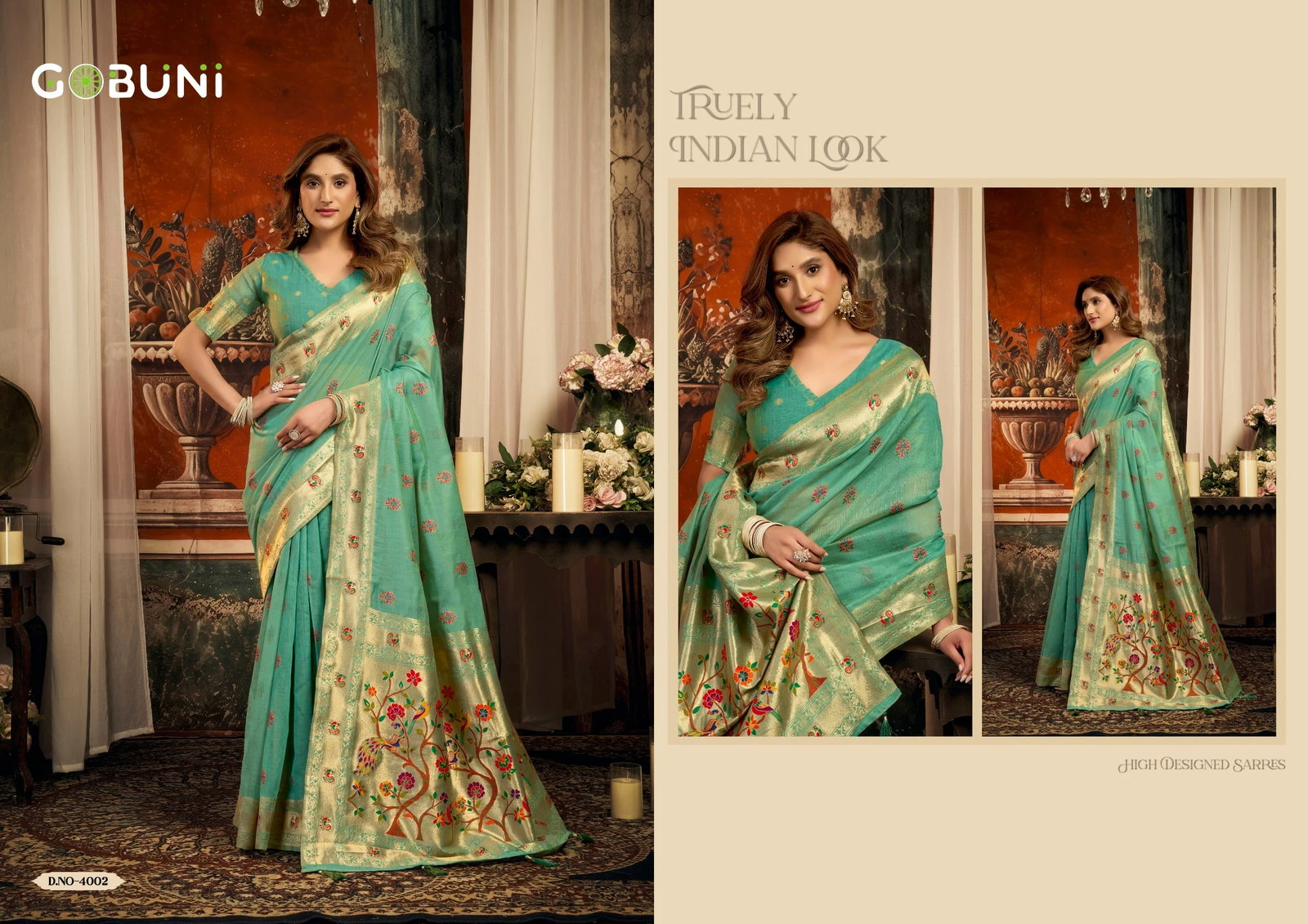 Gobuni Sakshi Pathani Zari Work Festive Wear Saree Collection