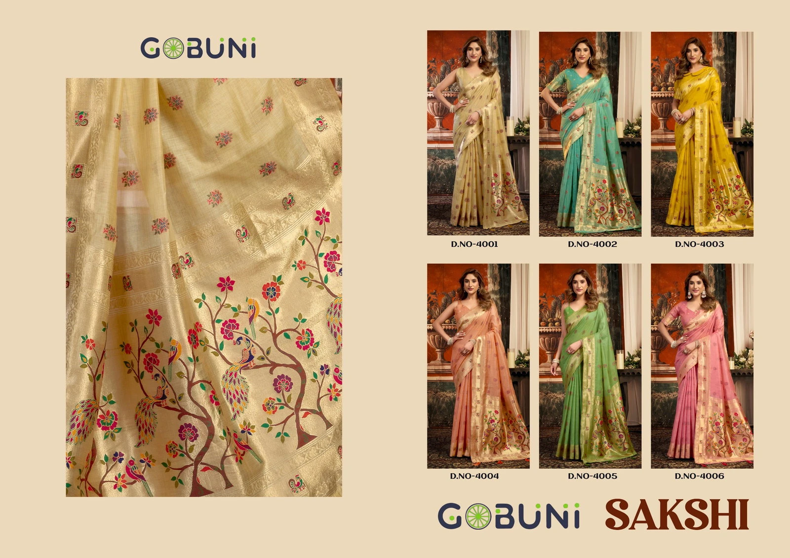Gobuni Sakshi Pathani Zari Work Festive Wear Saree Collection