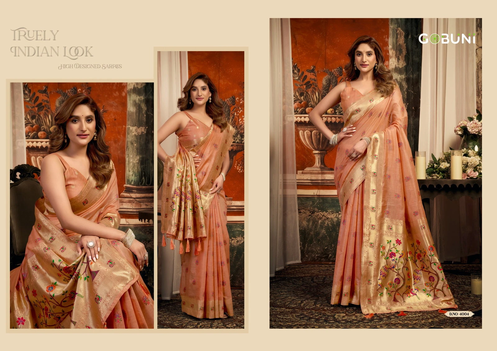 Gobuni Sakshi Pathani Zari Work Festive Wear Saree Collection