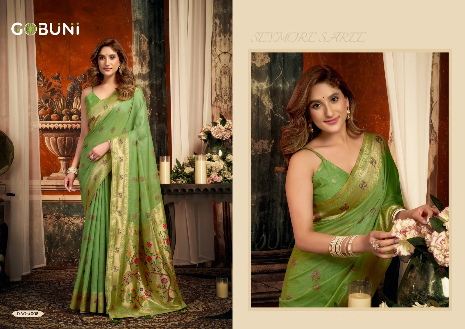Gobuni Sakshi Pathani Zari Work Festive Wear Saree Collection
