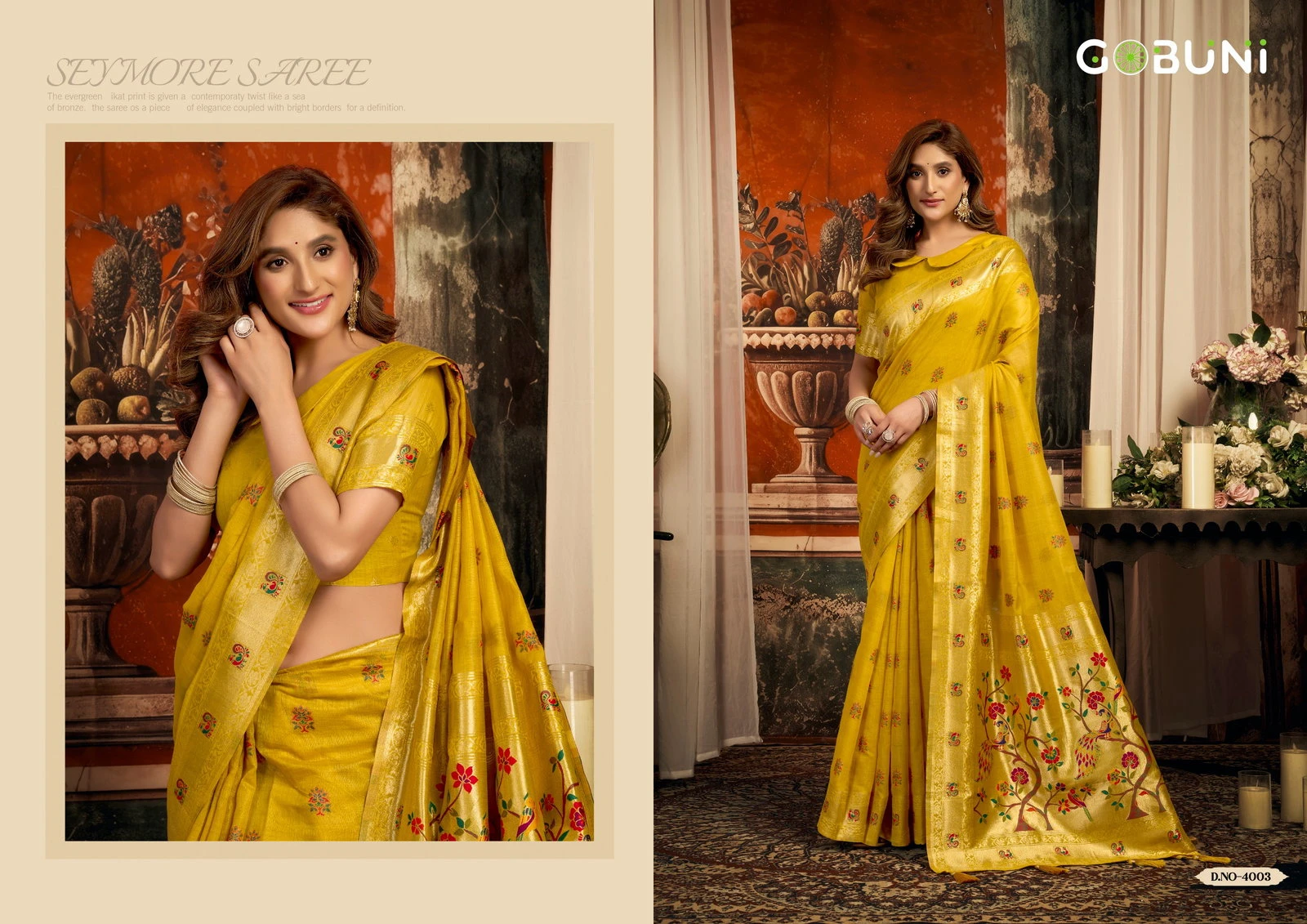 Gobuni Sakshi Pathani Zari Work Festive Wear Saree Collection