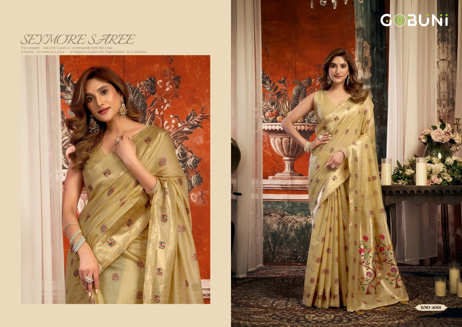 Gobuni Sakshi Pathani Zari Work Festive Wear Saree Collection