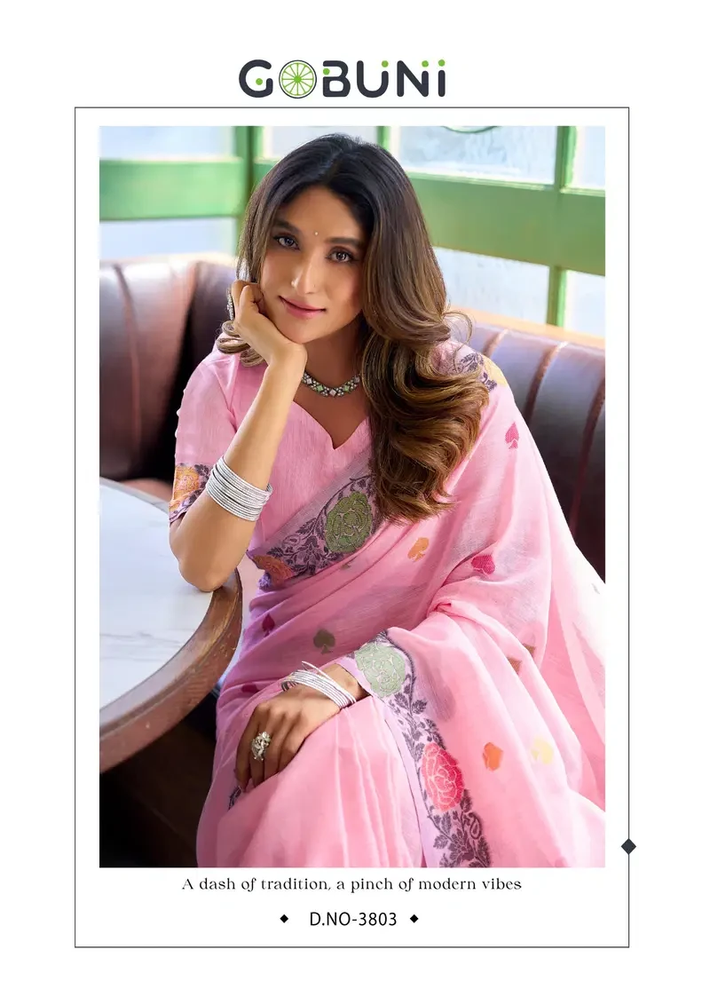 Gobuni Suman Linen Jacquard Handloom Saree Collection