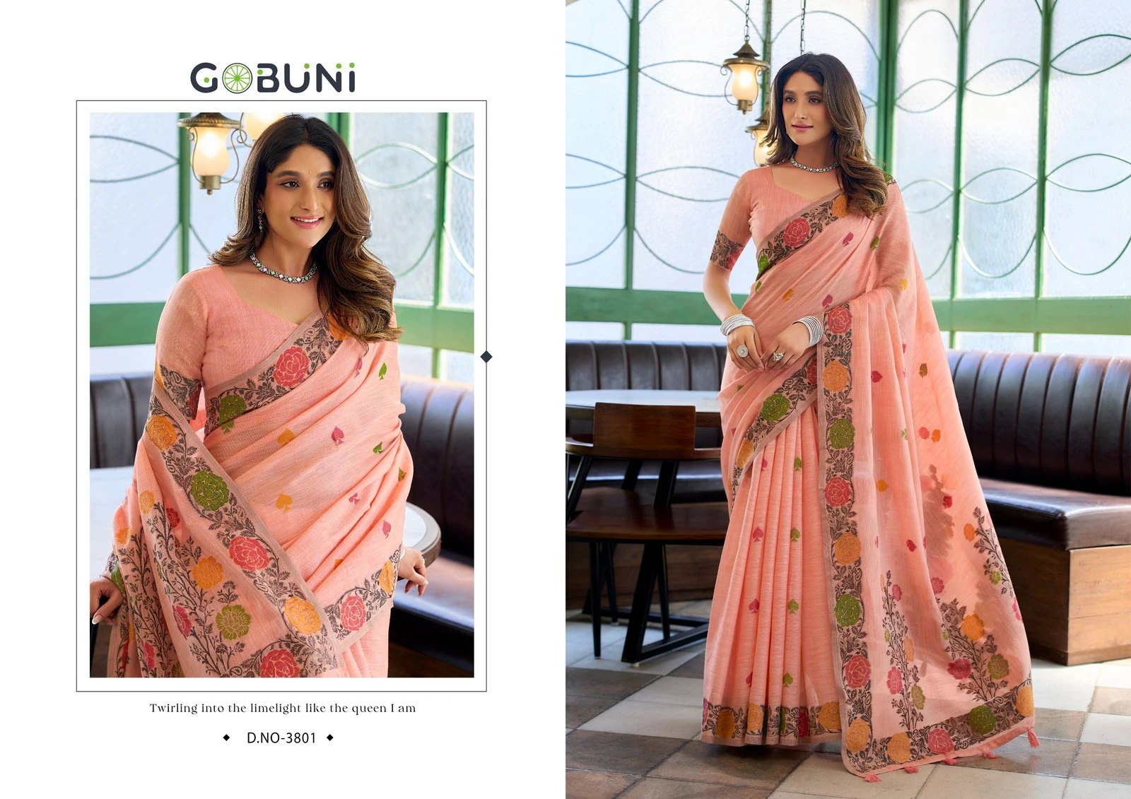 Gobuni Suman Linen Jacquard Handloom Saree Collection - Image 2