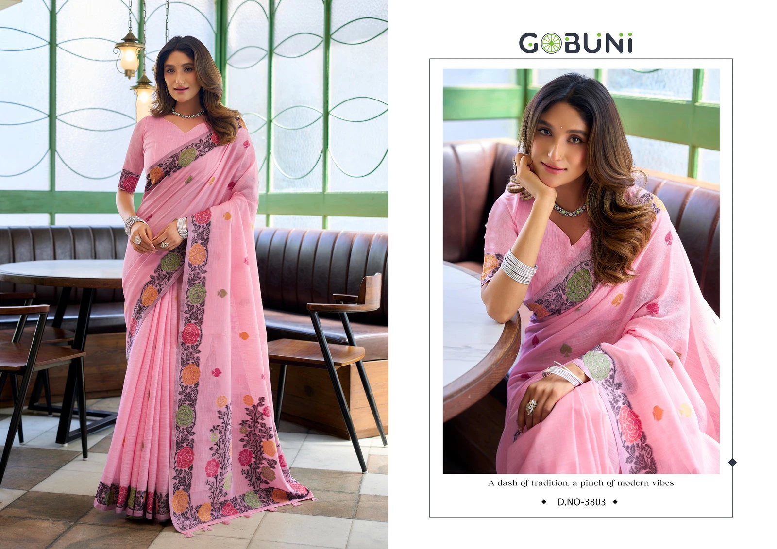 Gobuni Suman Linen Jacquard Handloom Saree Collection - Image 3
