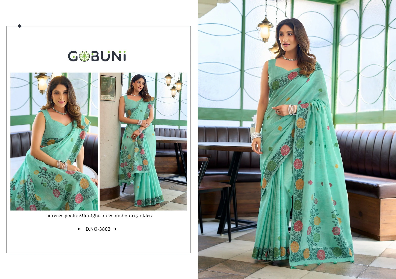 Gobuni Suman Linen Jacquard Handloom Saree Collection - Image 5