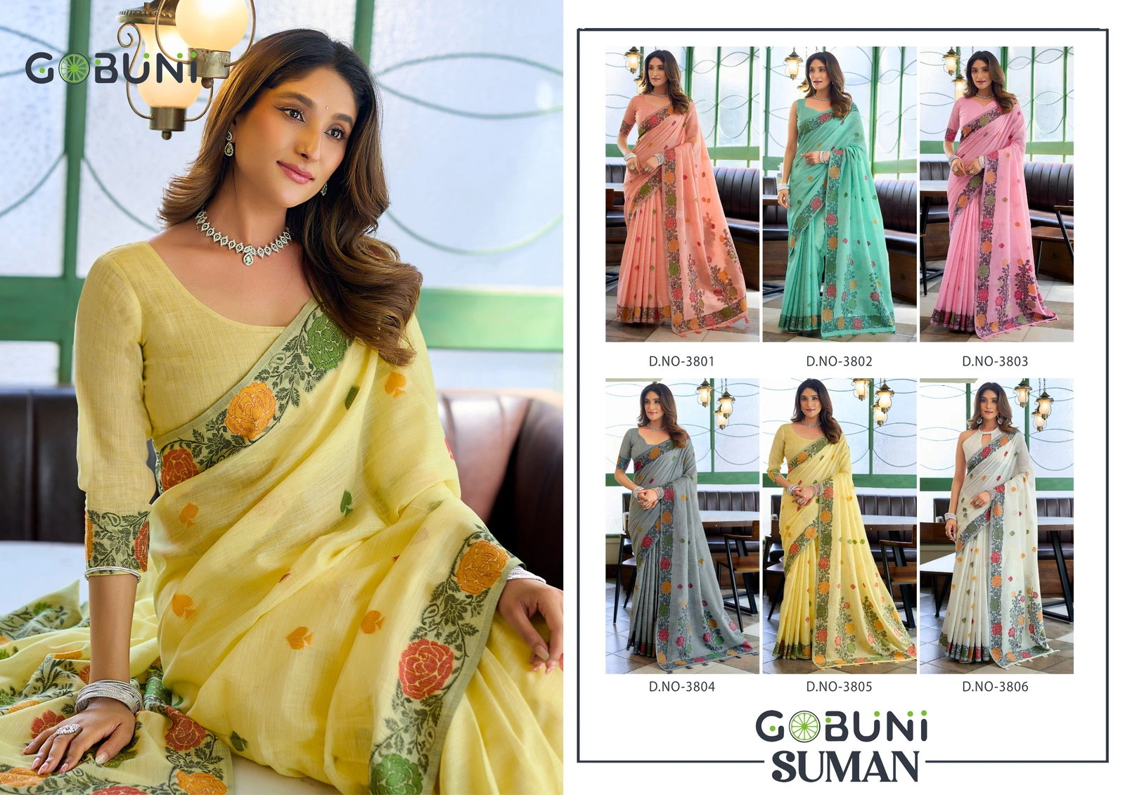 Gobuni Suman Linen Jacquard Handloom Saree Collection - Image 8