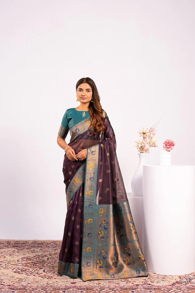 Jf 3527 Soft Tissue Silk Zari Woven Paithani Saree Collection
