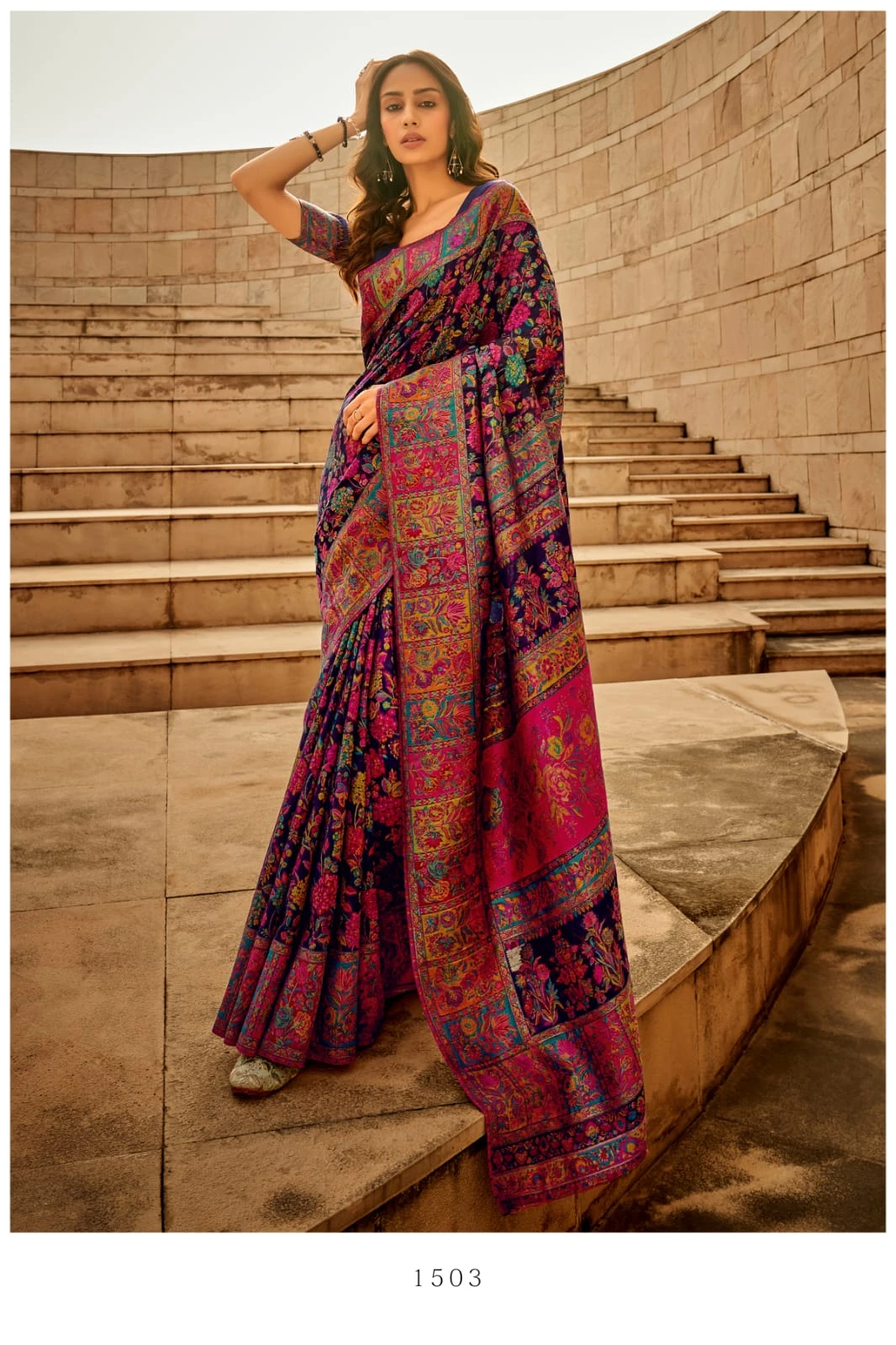 Kashmiri 1500 Modal Kashmiri Wedding Wear Saree Collection