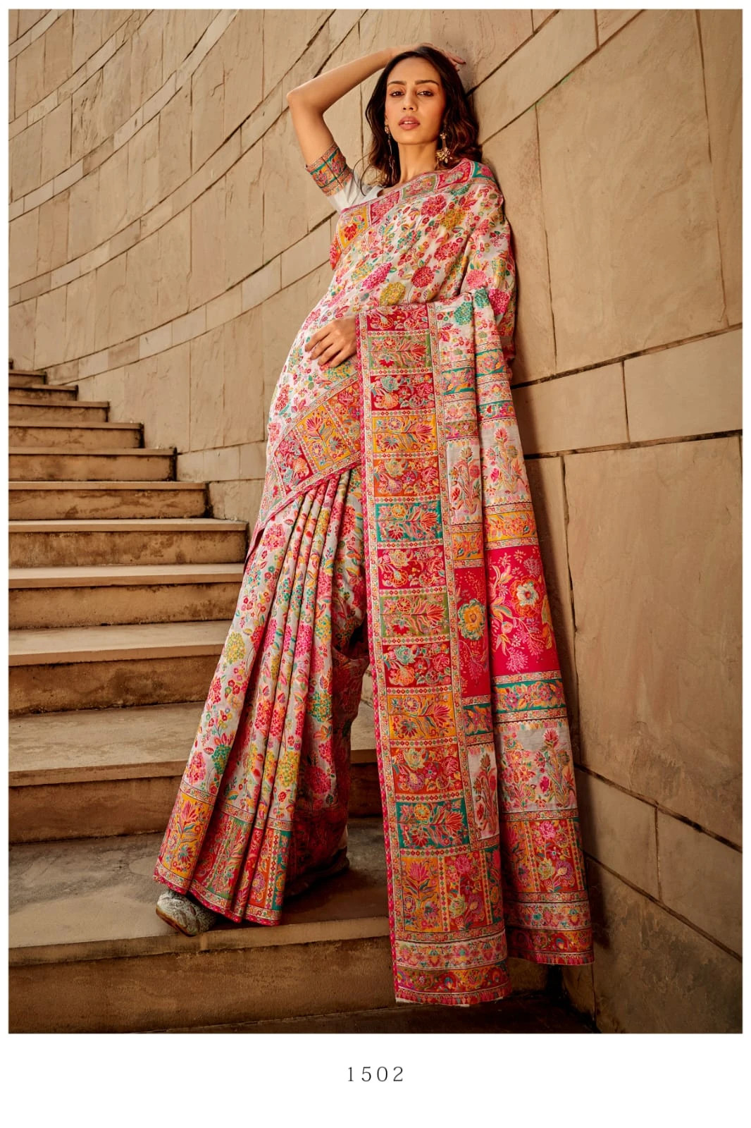 Kashmiri 1500 Modal Kashmiri Wedding Wear Saree Collection