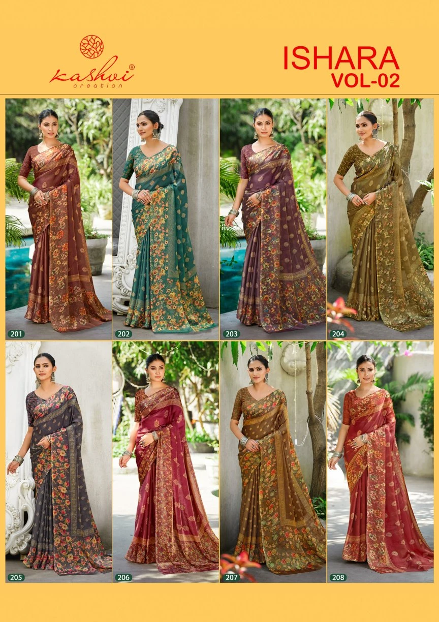 Kashvi Ishara Vol 2 Nc Moss Digital Printed Saree Collection - Image 10