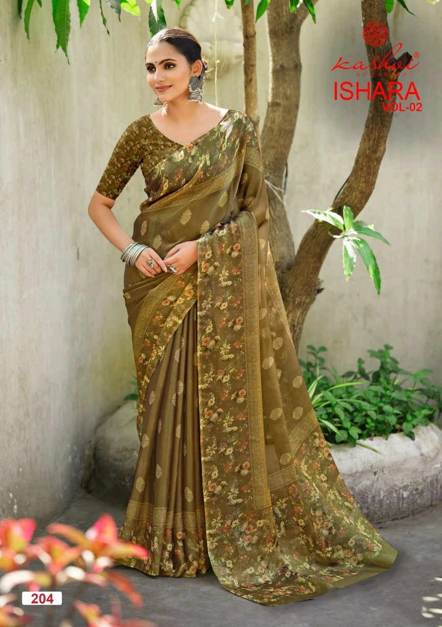 Kashvi Ishara Vol 2 Nc Moss Digital Printed Saree Collection - Image 6