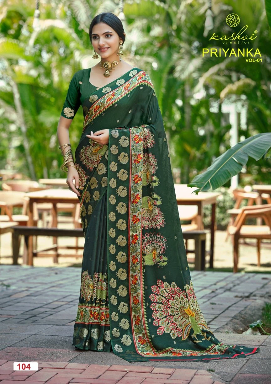Kashvi Priyanka Vol 1 Marshmallow Jacquard Work Saree Collection