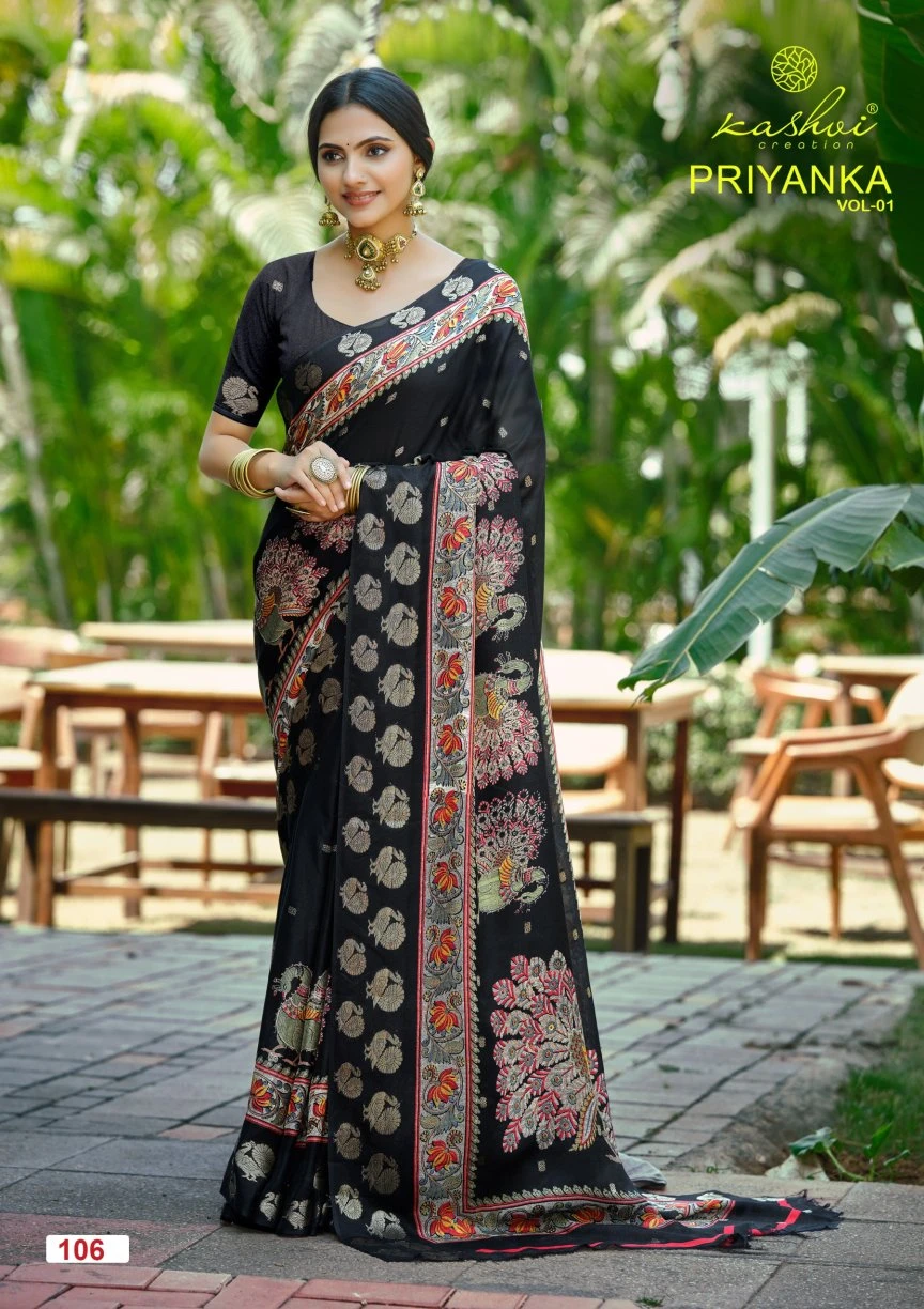 Kashvi Priyanka Vol 1 Marshmallow Jacquard Work Saree Collection