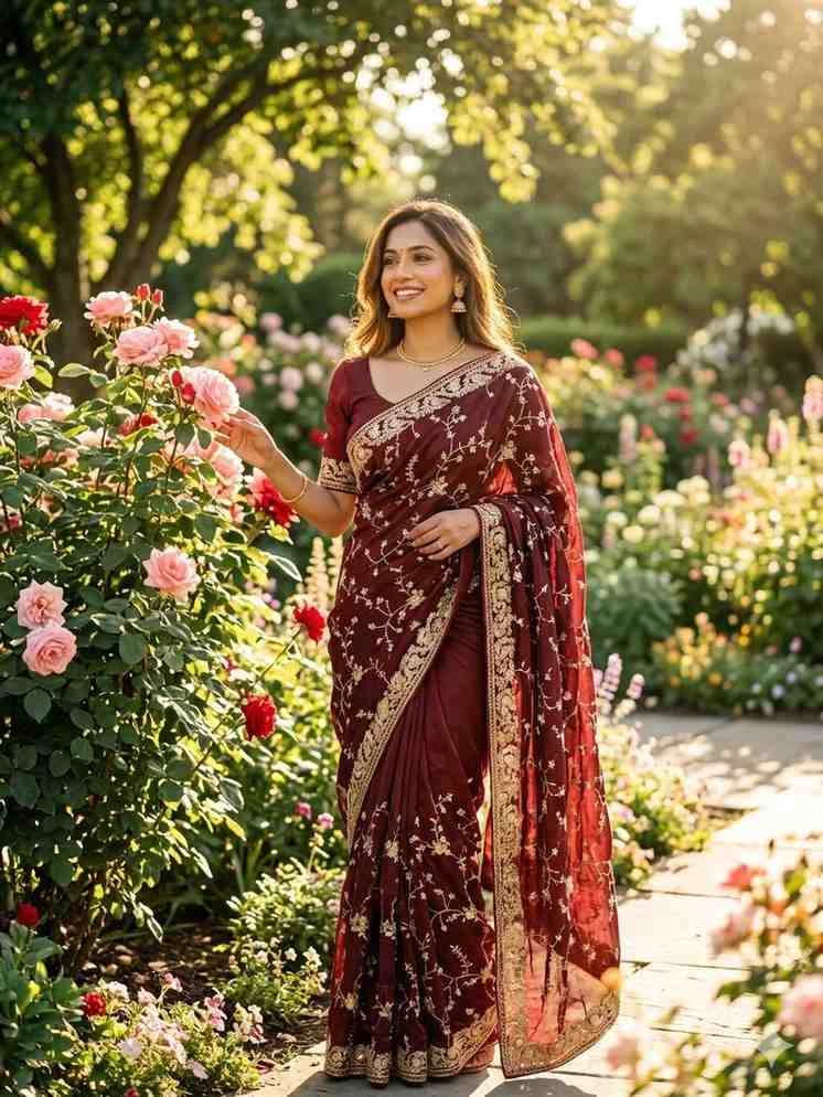 Kc 2112 Space Silk Beautiful Sequence Worked Saree Collection