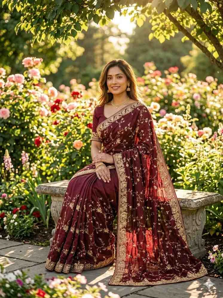 Kc 2112 Space Silk Beautiful Sequence Worked Saree Collection - Image 10