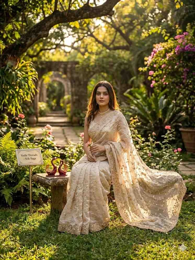 Kc 2112 Space Silk Beautiful Sequence Worked Saree Collection - Image 12