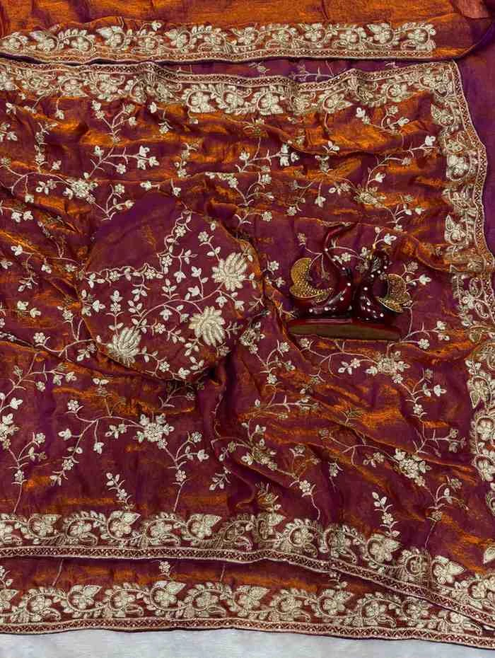 Kc 2112 Space Silk Beautiful Sequence Worked Saree Collection - Image 4