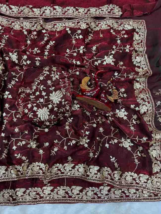 Kc 2112 Space Silk Beautiful Sequence Worked Saree Collection - Image 5