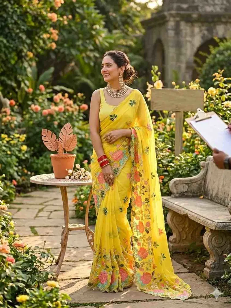 Kc 686 Soft Georgette Sequence Worked Designer Saree Collection