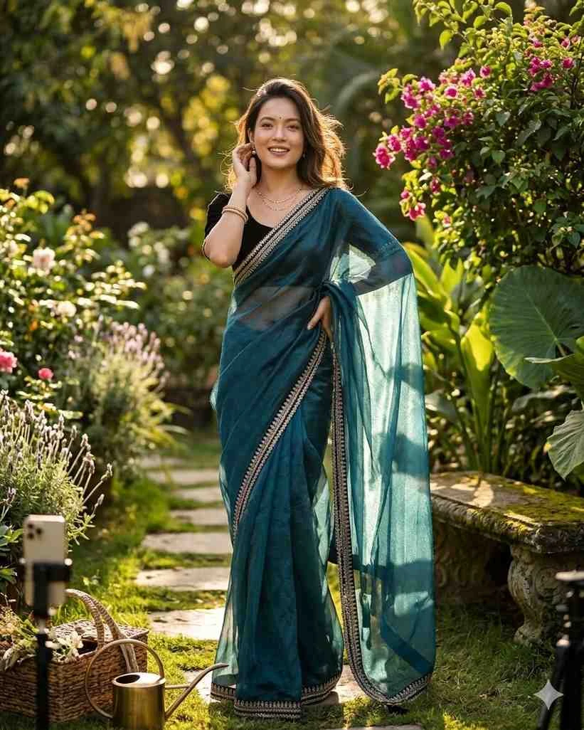 Kc 858 Soft Net Sequence Worked Fancy Saree Collection
