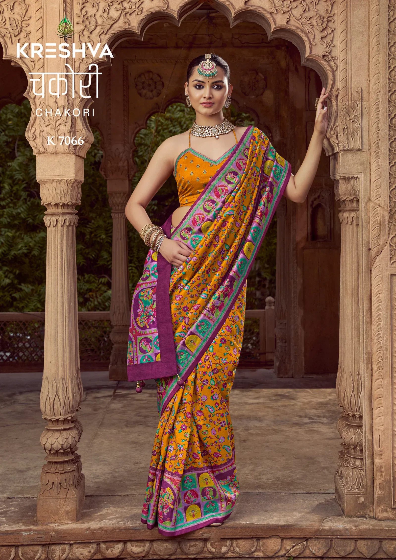 Kreshva Chakori P V Silk Printed Traditional Saree Collection - Image 2