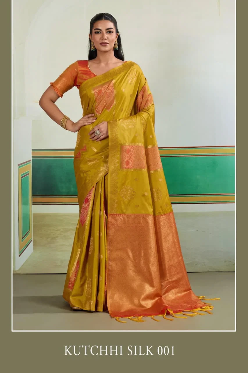 Kutchhi Silk 001 to 006 Pochampally Handloom Weaving Saree Collection