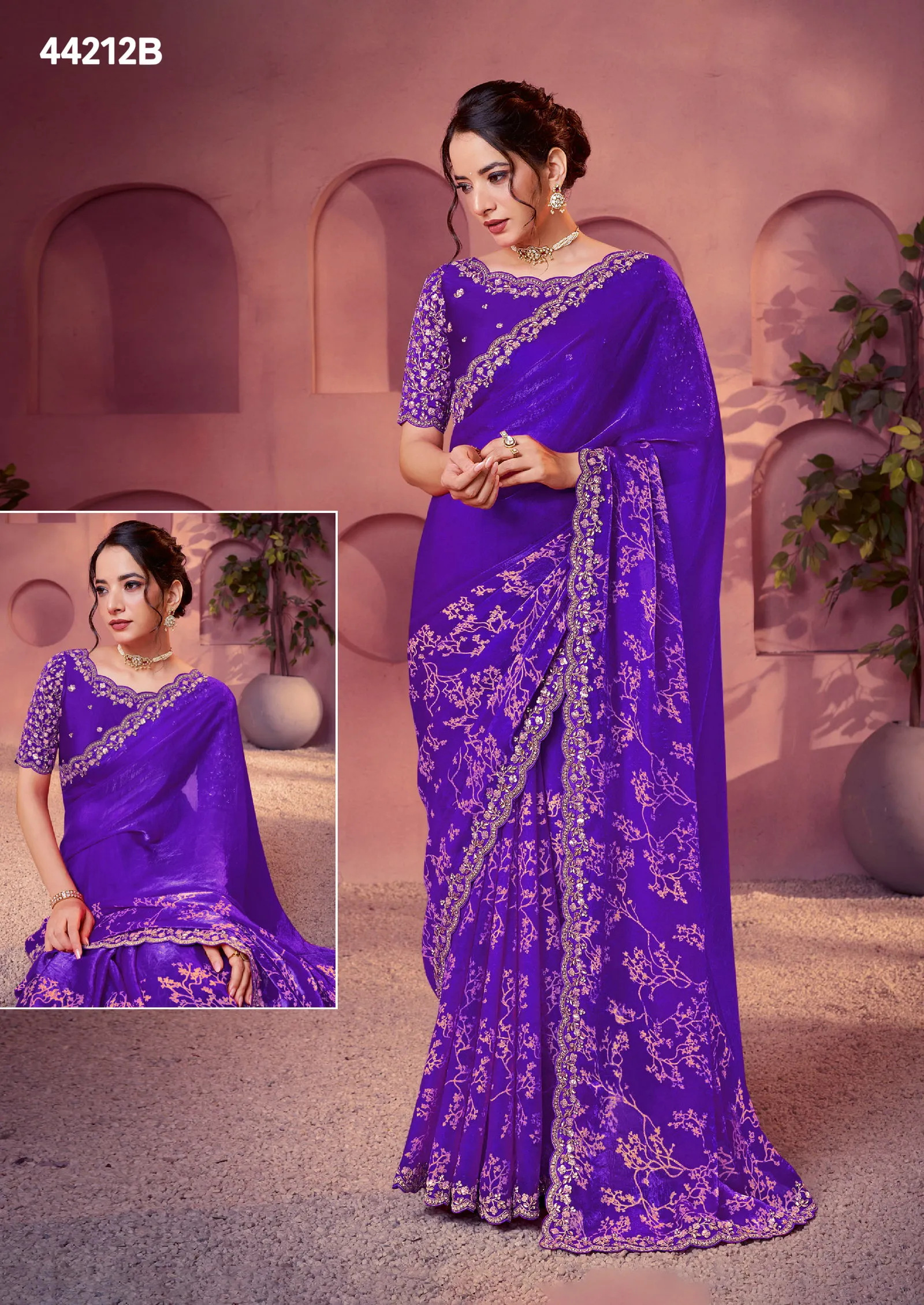 Mahotsav Norita 44200 Lehr Satin Silk Designer Saree Collection - Image 8