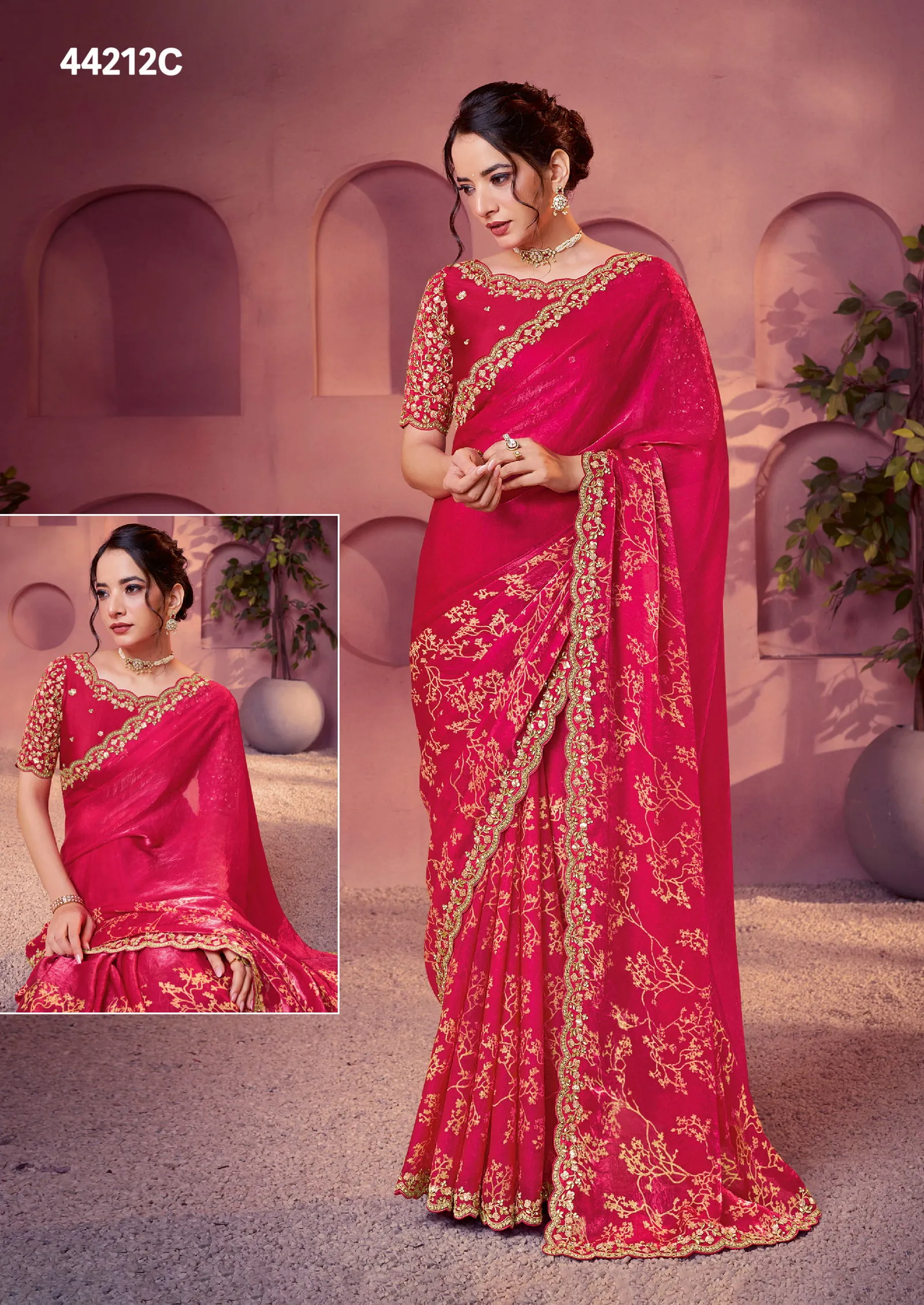 Mahotsav Norita 44200 Lehr Satin Silk Designer Saree Collection - Image 9