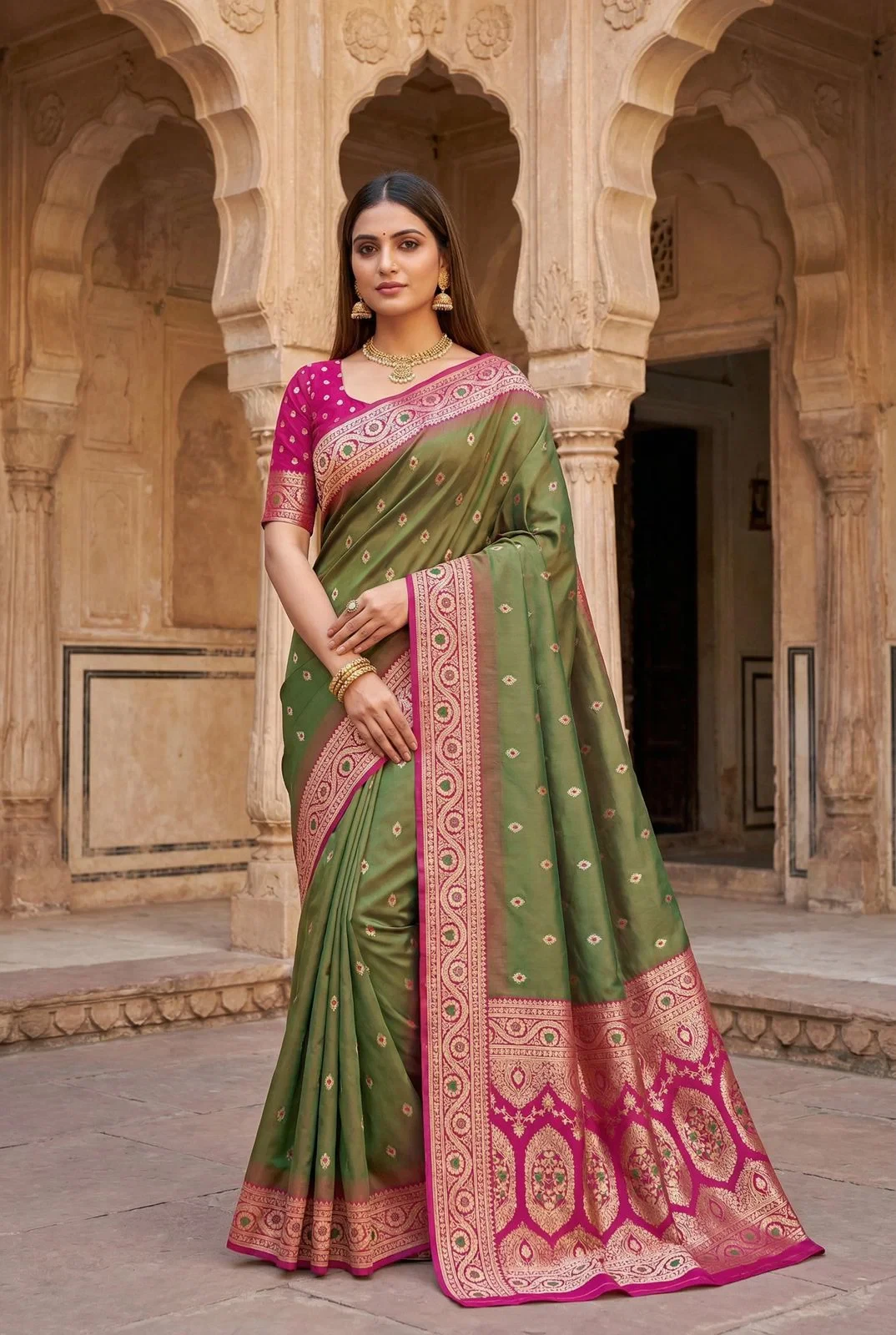 Mb 150 a Soft Banarasi Silk Zari Weaving Saree Collection