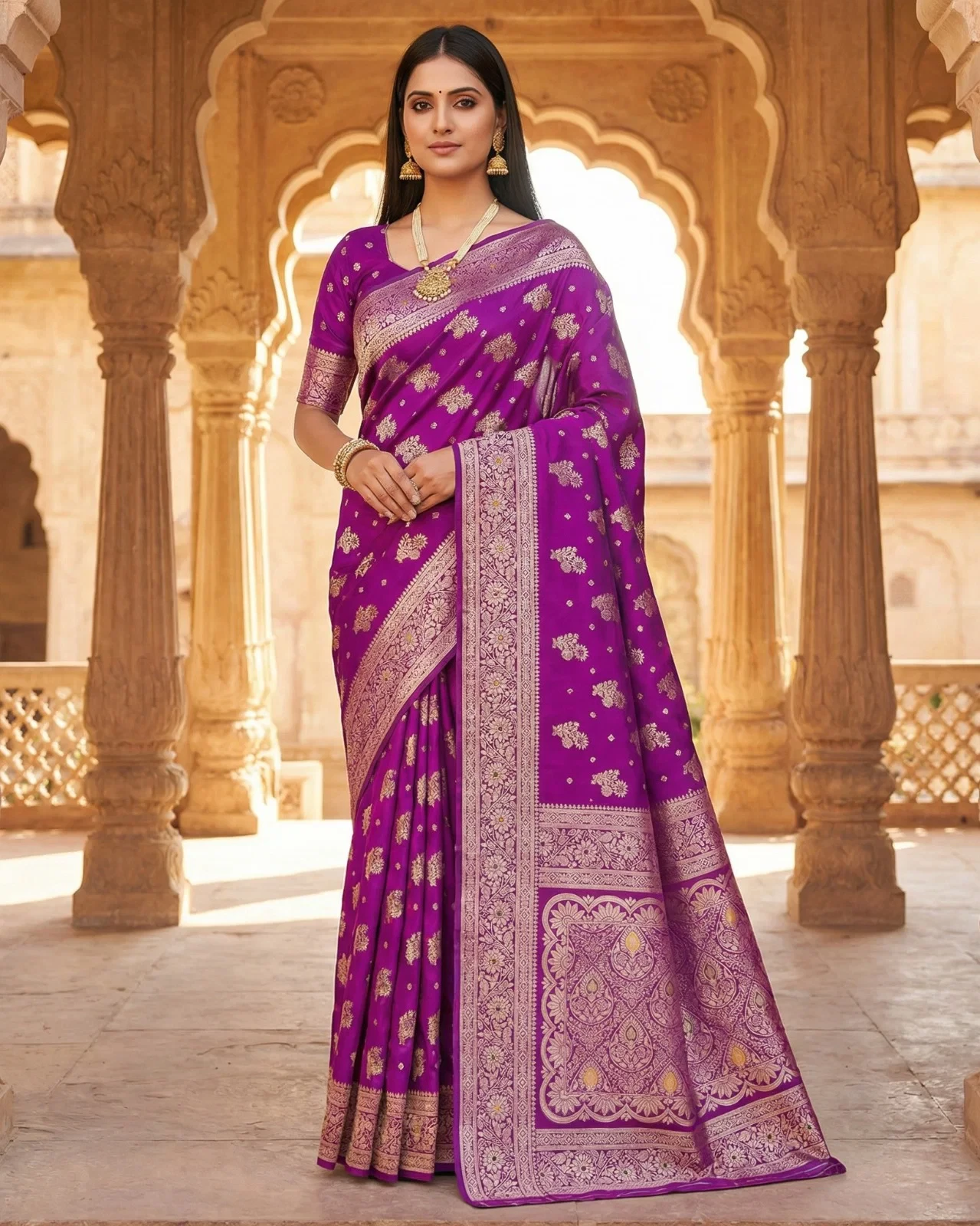 Mb 3279 Banarasi Katan Silk Gold Zari Weaving Saree Collection