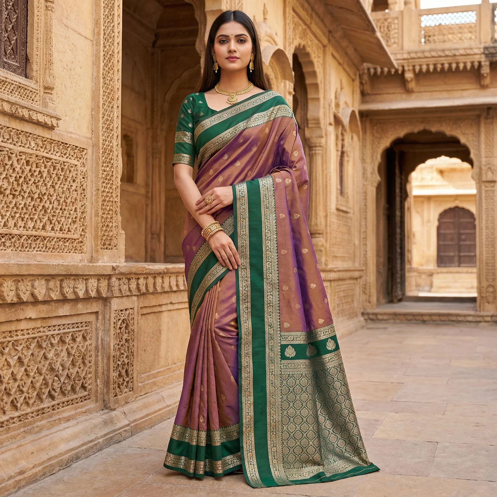 Mb 3324 Banarasi Silk Zari Weaving Saree Collection