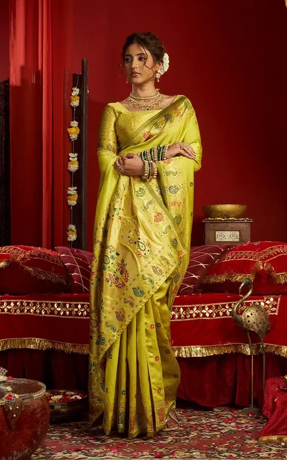 Meera 334 Paithani Silk Zari Weaving Party Wear Saree Collection