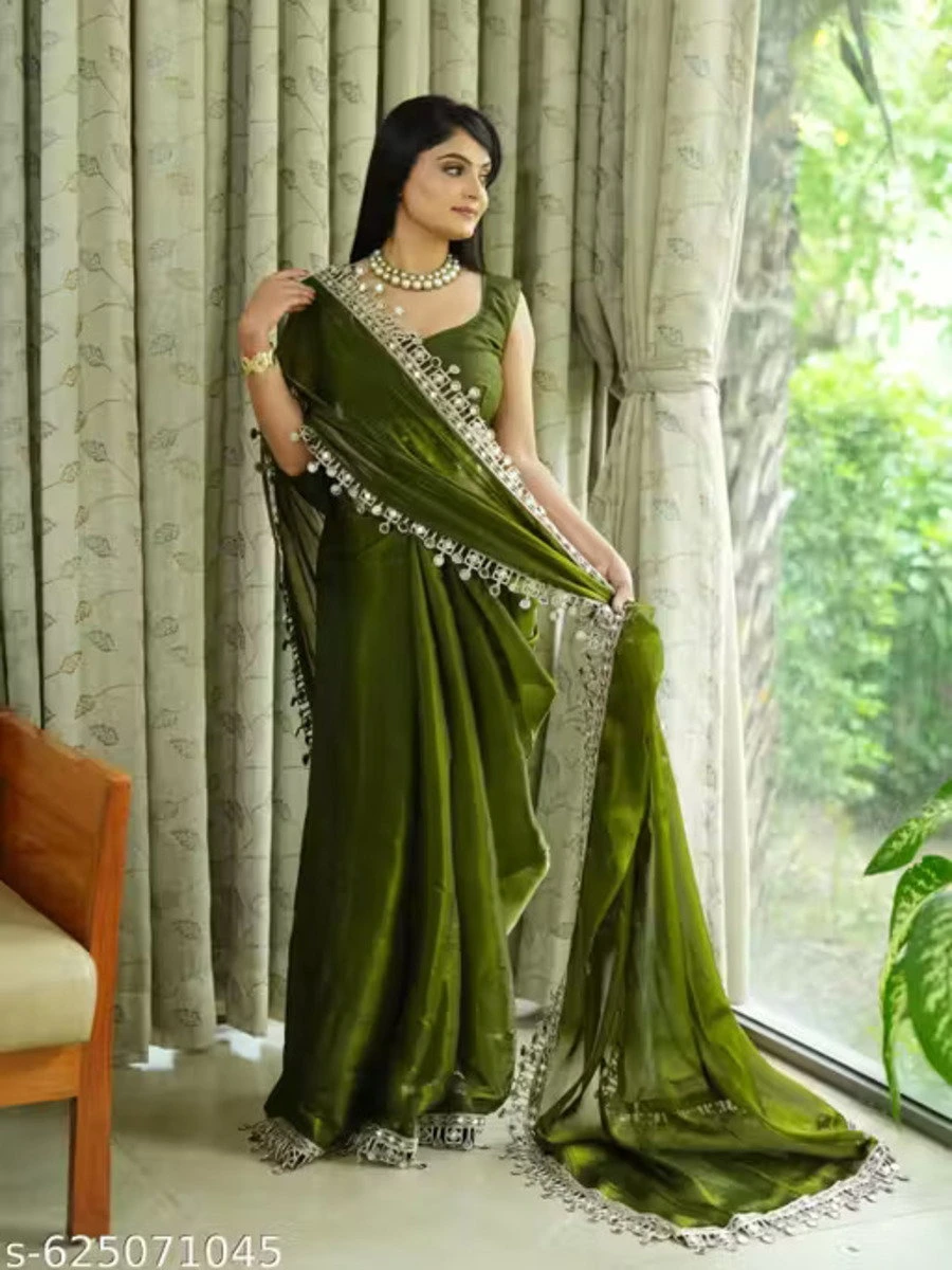 Mirror Saree Mg Star Georgette Embroidered Saree Collection