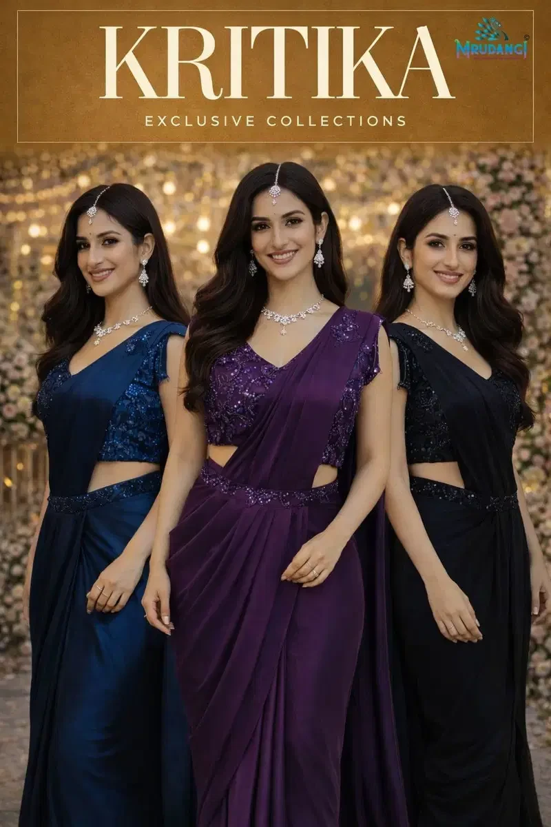 Mrudangi Kritika Lycra Ready to Wear Designer Saree Collection