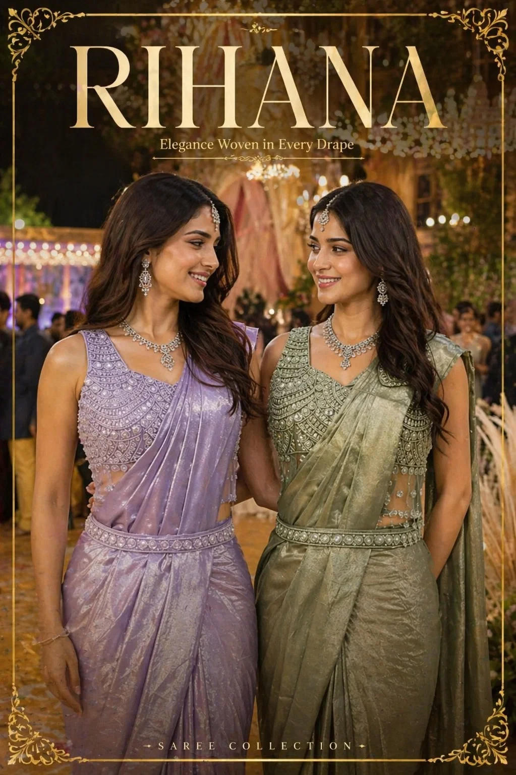 Mrudangi Rihana Premium Satin Designer Ready to Wear Saree Collection