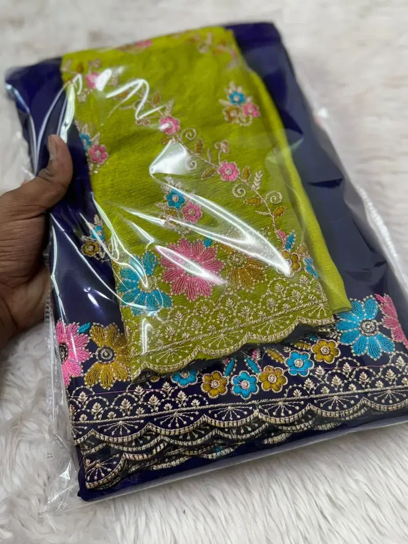 Priya Saree Ah Friendy Chiffon Embroidered Saree Collection