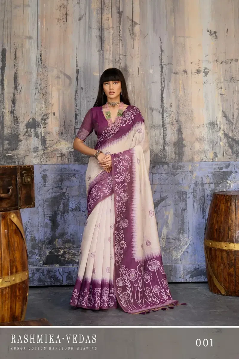 Rashmika Vedas 001 to 005 Munga Cotton Handloom Weaving Saree