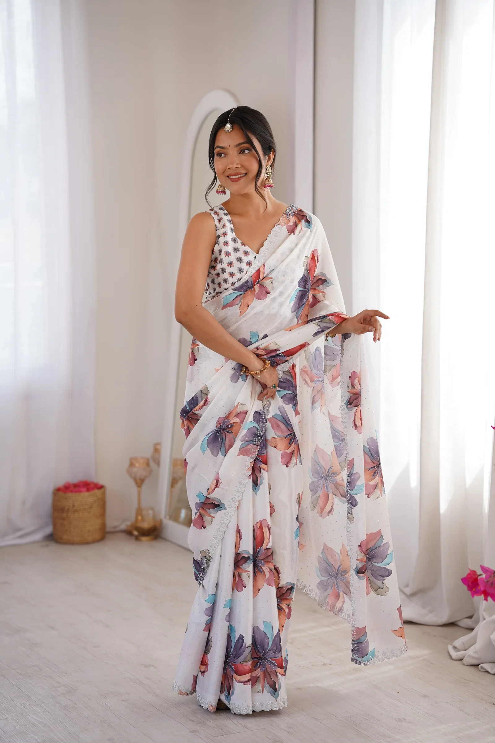 Sanket Vol 1 Heavy Smooth Chinon Digital Printed Saree Collection