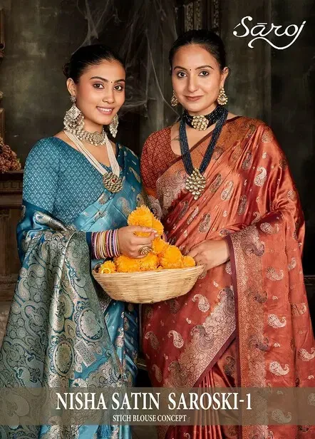 Saroj Nisha Satin Saroski Vol 1 Satin Silk Saree