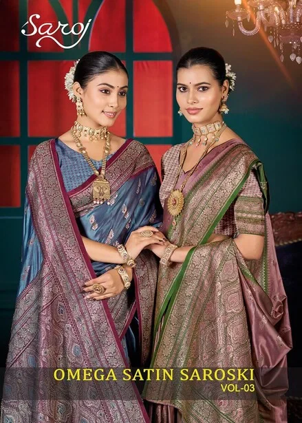 Saroj Omega Satin Silk Vol 3 Satin Silk Saree Collection