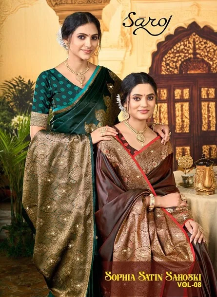 Saroj Sophia Satin Saroski Vol 8 Satin Silk Saree Collection