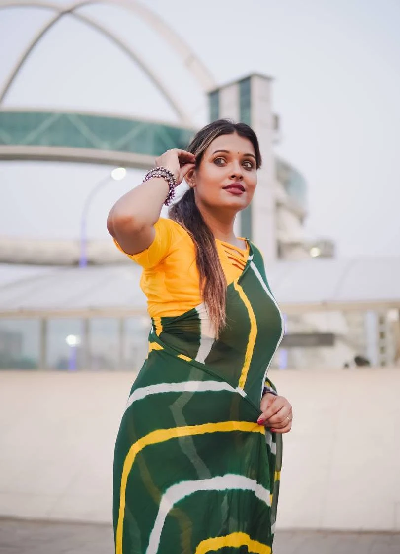 Sb Leheriya Pure Chinon Leheriya Worked Saree Collection - Image 10