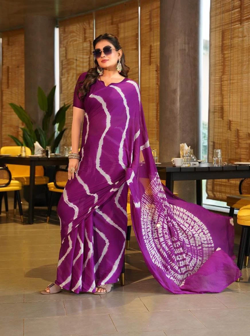 Sb Shibori Pure Chinon Fancy Saree Collection - Image 2