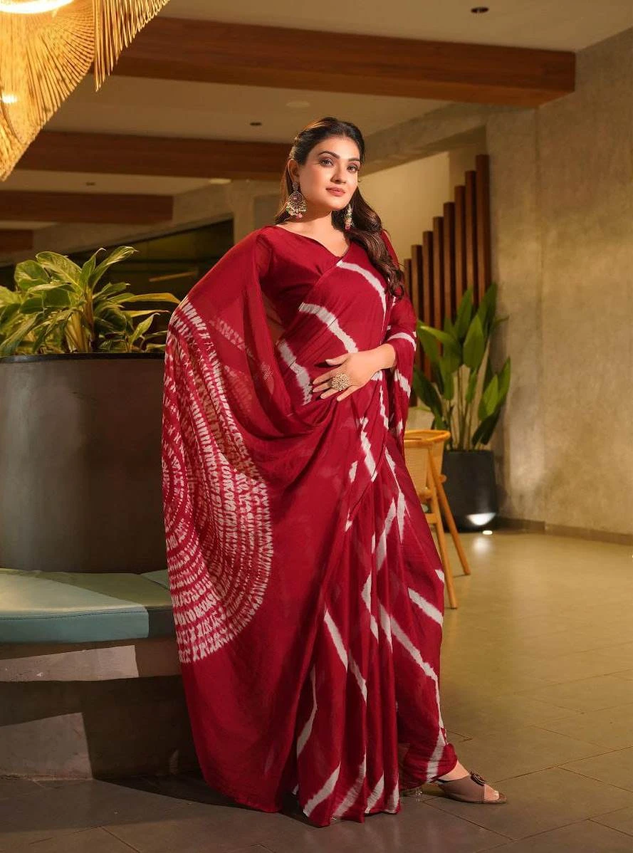Sb Shibori Pure Chinon Fancy Saree Collection - Image 3